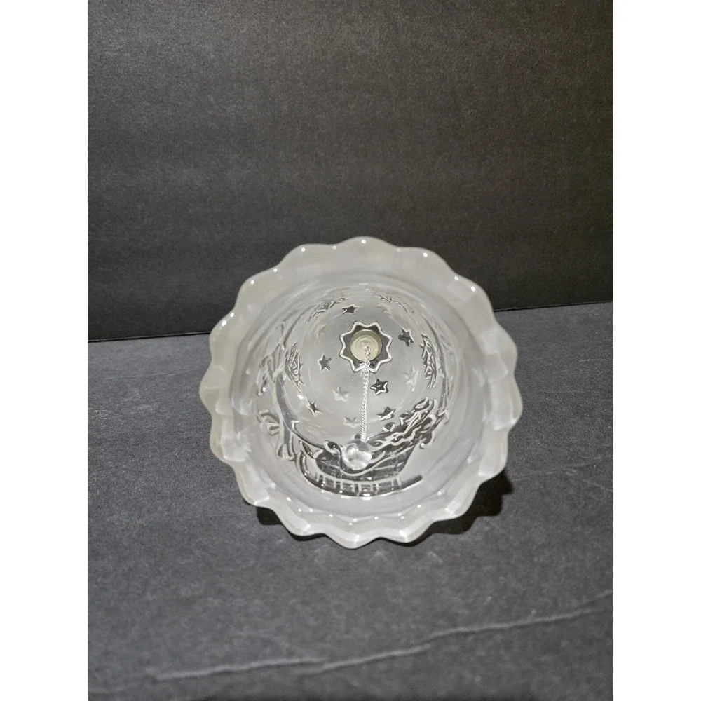 Mikasa Frosted‎ Crystal Christmas Bell  Silent Night Scene 5 1/4
